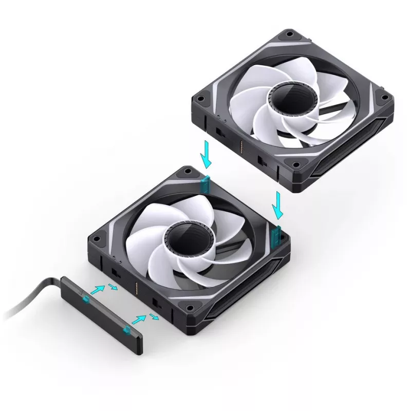 120mm ARGB korpuseventilaatori komplekt Jonsbo ZL-120BR 3-pack pööratava valgustusega