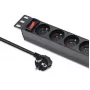 Qoltec alumiiniumist PDU 10'' RACKile | 1U | 16A | 4xPRANTSUSE | 1,8 m