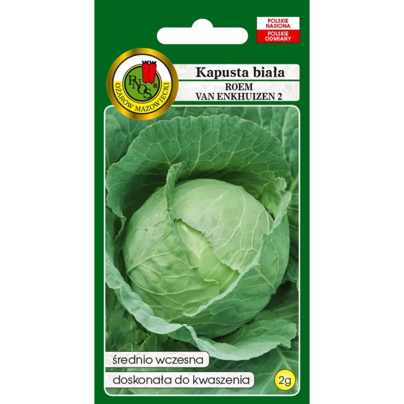 Seemnepakk Apte — Valge peakapsas 'Roem Van Enkhuizen' (2 g) köögiviljaseemned