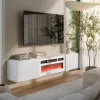 Cama RTV-kapp LARA 183x35x37 valge matt + valge mantelpiece
