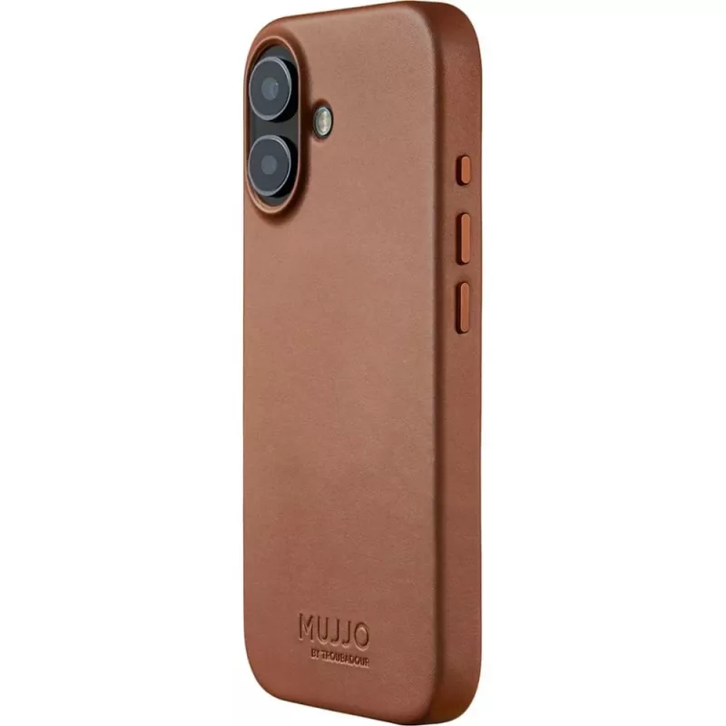 Mujjo Full Leather Case MagSafe ümbris iPhone 17-le pruun