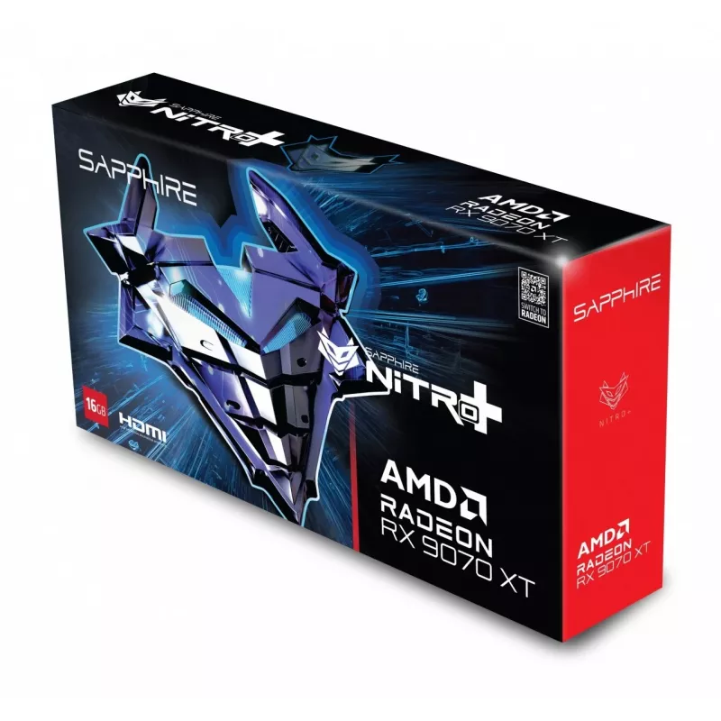 Sapphire graafikakaart Radeon RX 9070 XT, 16 GB GDDR6, PCIe 5.0, 256-bit, 330W TDP