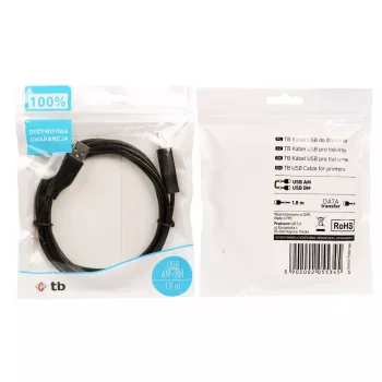 TB USB AM-BM kaabel 1.8 Must (AKTBXKU1PABW18B)