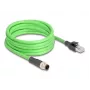 Võrgukaabel DeLOCK M12 kaabel D-kodeeritud 4 kontaktiga isane RJ45 isasele PUR (TPU) 5m
