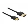DeLOCK õhuke Premium - Video-/Audio-/Võrgukaabel - HDMI - 36 AWG - HDMI, 19-kontaktiline (M) - Mini-HDMI-le, 19-kontaktiline (M) - 2,0m - Kolmekordne isolatsioon - Must (84778)