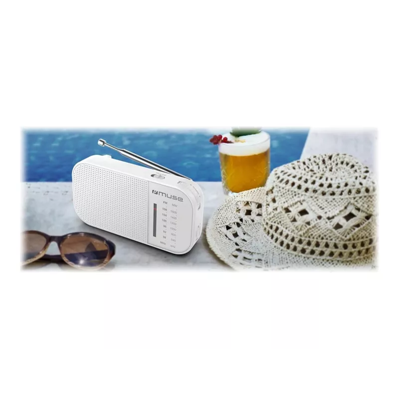 Kaasaskantav raadio Muse M-025 RW — analoog FM/MW, valge, patareitoitel, väline antenn