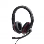 Juhtmega mängukõrvaklapid GEMBIRD MHS-03-BKRD — binauraalsed, ümberkõrvaklapid, 3,5 mm, 1,8 m kaabel, punane/must