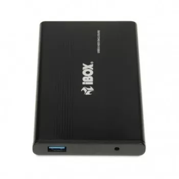 HDD-korpus IBOX HD-02 Must 2,5-tollistele SATA-ketastele, USB 3.2 Gen 1 (tüüp A), üks sahtel, metallist
