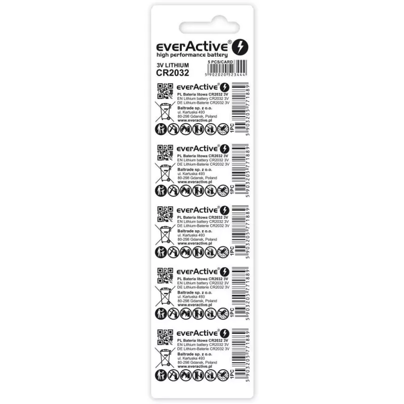 Lithium batteries everActive CR2032 - blister 5 tk