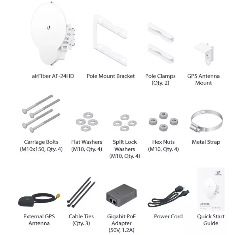 Ubiquiti AirFiber AF-24HD, 2Gbps+ magistraalvõrk, 24GHz (hind tüki kohta) 2Gbps+