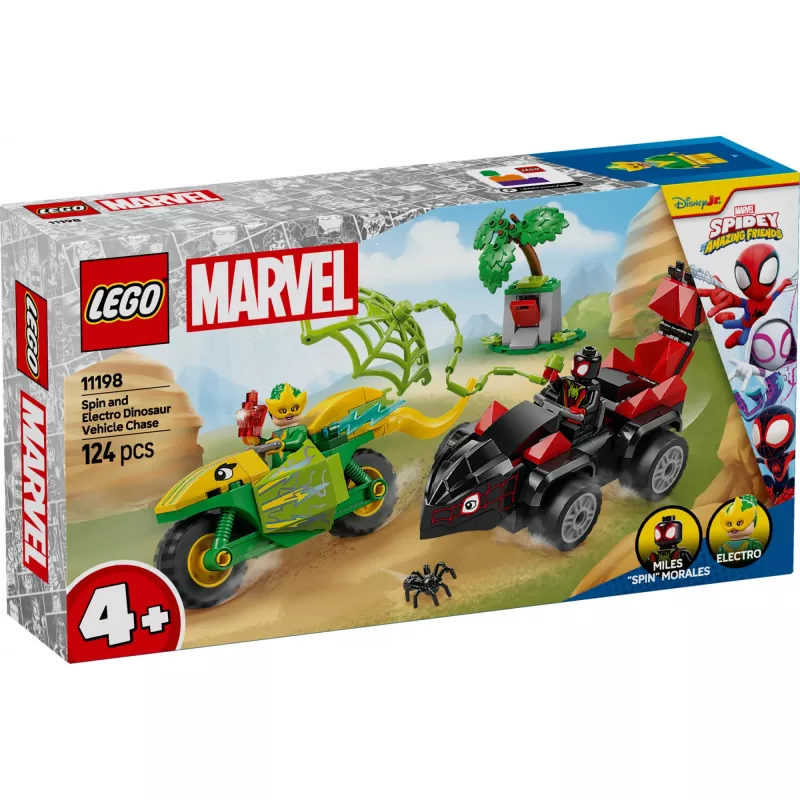 LEGO MARVEL 11198 Spin ja Electro dinosaurusõidukite tagaajamine