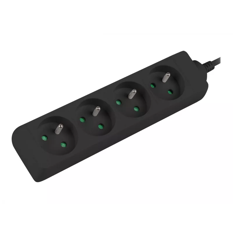 Lanberg PS0-04E-0100-IEC-BK toite pikendusjuhe 1m 4 vahelduvvoolupesa siseruumidesse Must