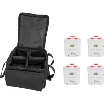 Valgustuskomplekt EUROLITE 4x AKKU TL-3 TCL valge pehmekotiga, akutoitega TCL-paneelid