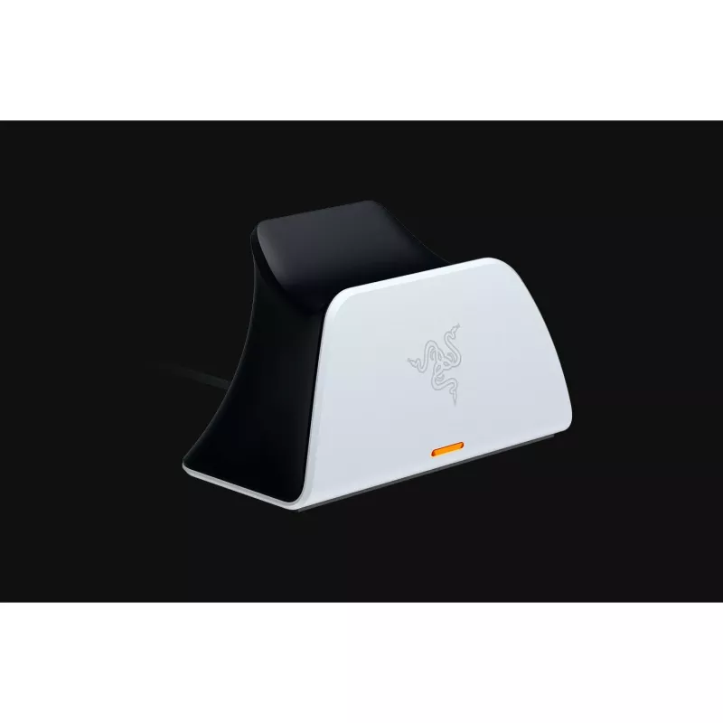 Laadimisalus Razer RC21-01900100-R3U1 PlayStation 5 kontrolleritele — valge, laadib ühte kontrollerit, sisaldab USB-C–USB-A kaablit