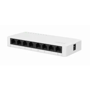 Haldamata kommutaator GEMBIRD NSW-G8-01 — 8× Gigabit Ethernet (10/100/1000), valge, DC 5V