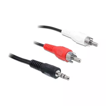 Audio kaabel DeLOCK 84942 3m 3.5mm 2xRCA must punane valge