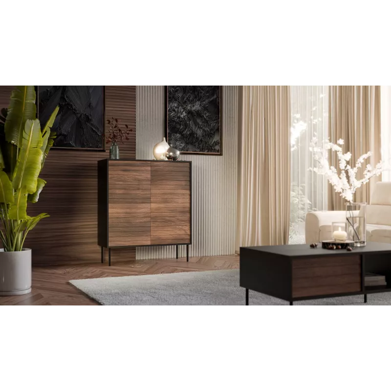 Cama 4D CORTINA kummut 102x40x118 must/pähkel