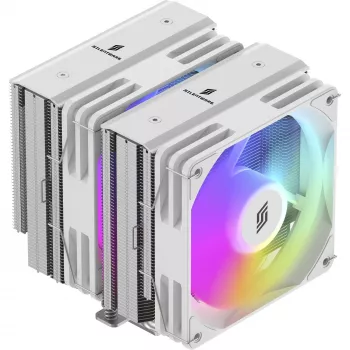 CPU jahuti Silentware Titan RGB Valge, kahe torniga õhkjahuti, 265 W TDP, 2×120 mm PWM ARGB ventilaatorit
