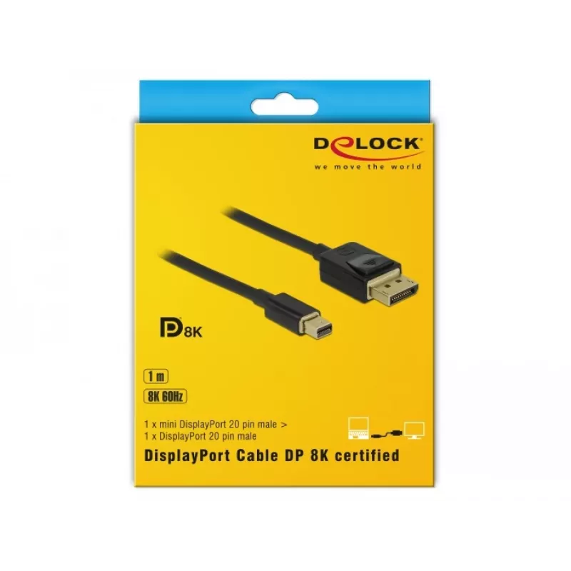 DisplayPort kaabel DeLOCK 84927 Mini DisplayPort 1 m Must