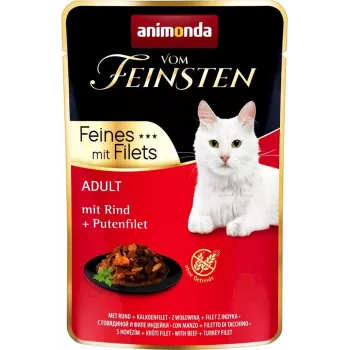 Märg kassitoit animonda Vom Feinsten linnuliha ja saidafileega 85 g — teraviljavaba, täiskasvanud, kalkuni põhimaitsega
