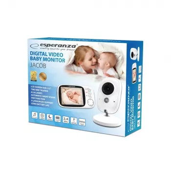 Video beebimonitor ESPERANZA EHM002 kaamera 3,2-tolline ekraan, 320×240, 50 m ulatus, LiPo 750 mAh, valge