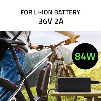 Qoltec 50760 Laadija e-jalgratta akudele 36V | 42V | 2A | 5,5*2,1
