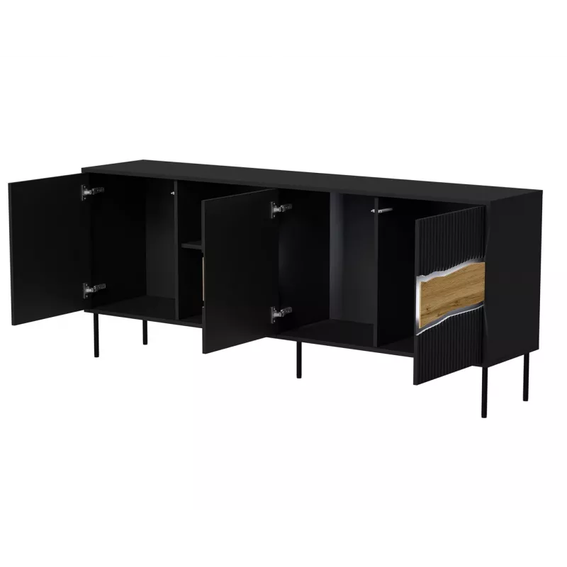 Cama INSERTO 3D1W kummut 190x40x80 must + LED