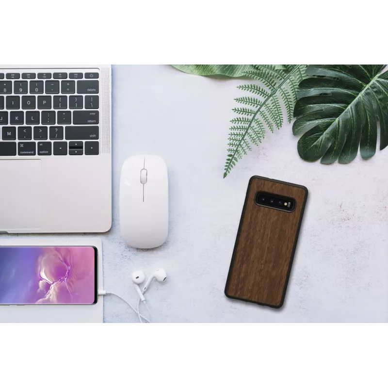 Nutitelefoni ümbris mees ja puit Samsung Galaxy S10-le, must koala disain, kaitsev ümbris