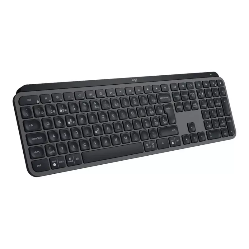 Traadita täissuuruses klaviatuur Logitech Master MX Keys S — Graphite, Bluetooth ja 2,4 GHz (Nano), USB-C laetav, taustvalgustusega, QWERTY US International