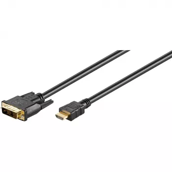 Wentronic Goobay HDMI™ / DVI-D kaabel, must, 3 m - 19 kontaktiga HDMI™-pistik > DVI-D (18+1) pistik (51581)
