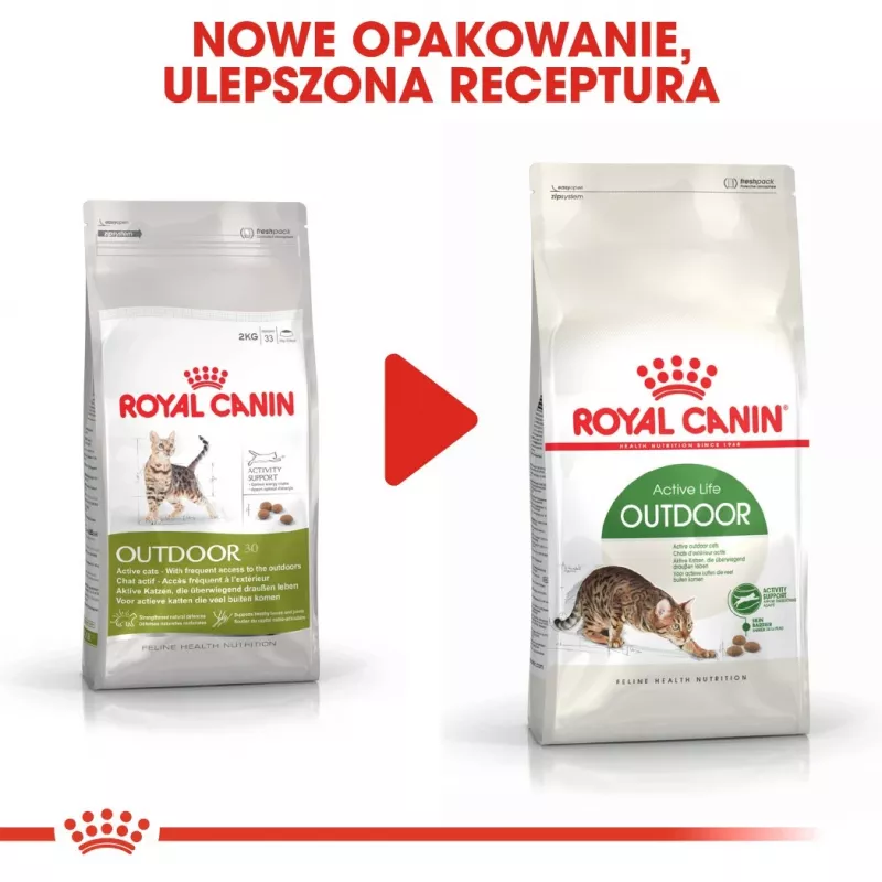 Kuiv kassitoit Royal Canin Active Life Outdoor 4 kg — Täiskasvanud, Linnuliha, 30% valku, 20% rasva