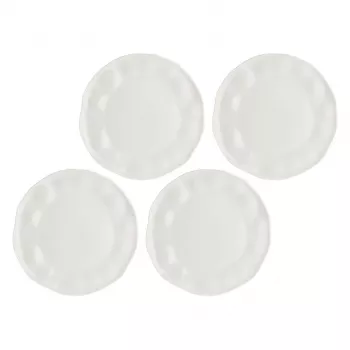 Dinner plates set LA PORCELLANA BIANCA LUNIA — set of 4 Valge porcelain plates