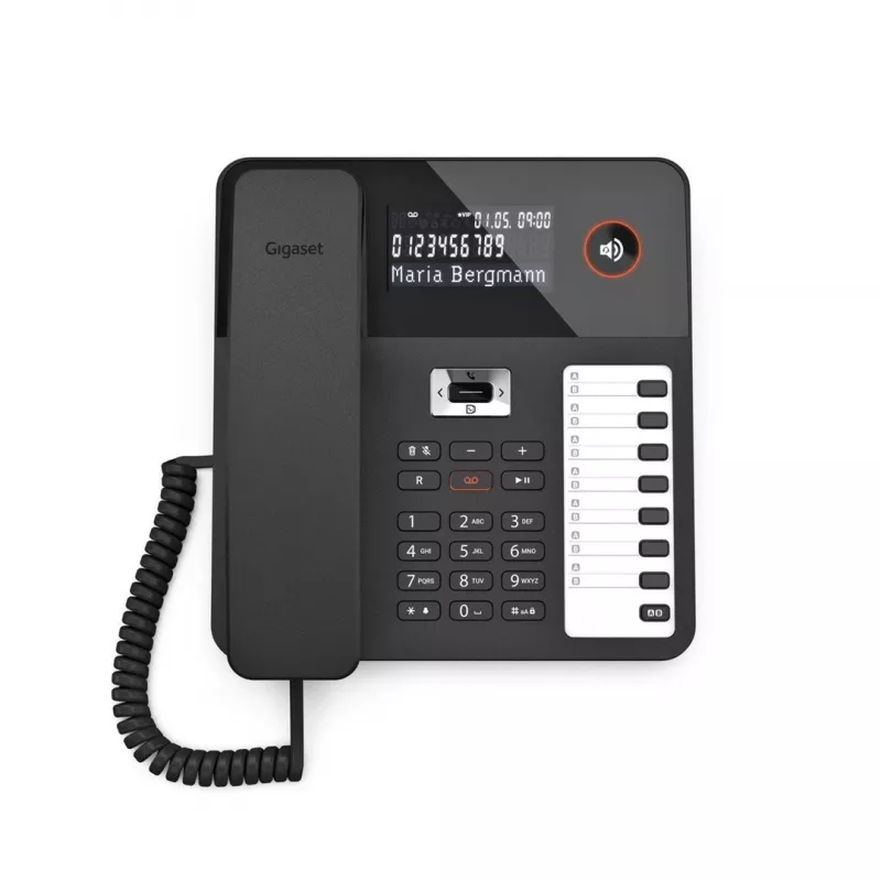 DECT-telefon Gigaset DESK 800A juhtmega telefonitoru 200 telefoniraamatu kirjet must