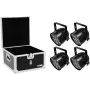 LED PAR valgusti EUROLITE PAR-56 HCL Short 4x koos EPS-kohvriga, 4-lambiline PAR-56 HCL konfiguratsioon