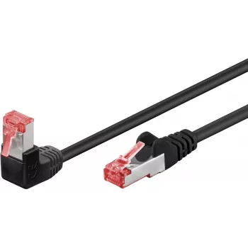 Goobay CAT 6 paranduskaabel 1x 90° nurga all, S/FTP (PiMF), must, 10 m - riivi sakk üleval, LSZH halogeenivaba, vask (51547)