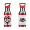 Paladone Super Mario metallist veepudel kõrrega