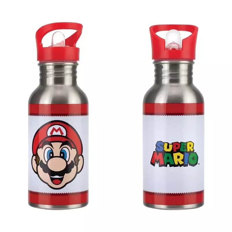 Paladone Super Mario metallist veepudel kõrrega