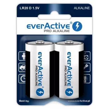 everActive Pro leelispatareid Alkaline LR20 D - blisterkaart 2 tk