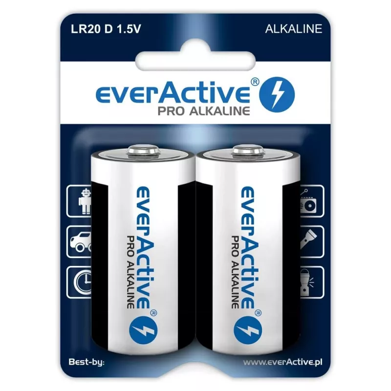 everActive Pro leelispatareid Alkaline LR20 D - blisterkaart 2 tk