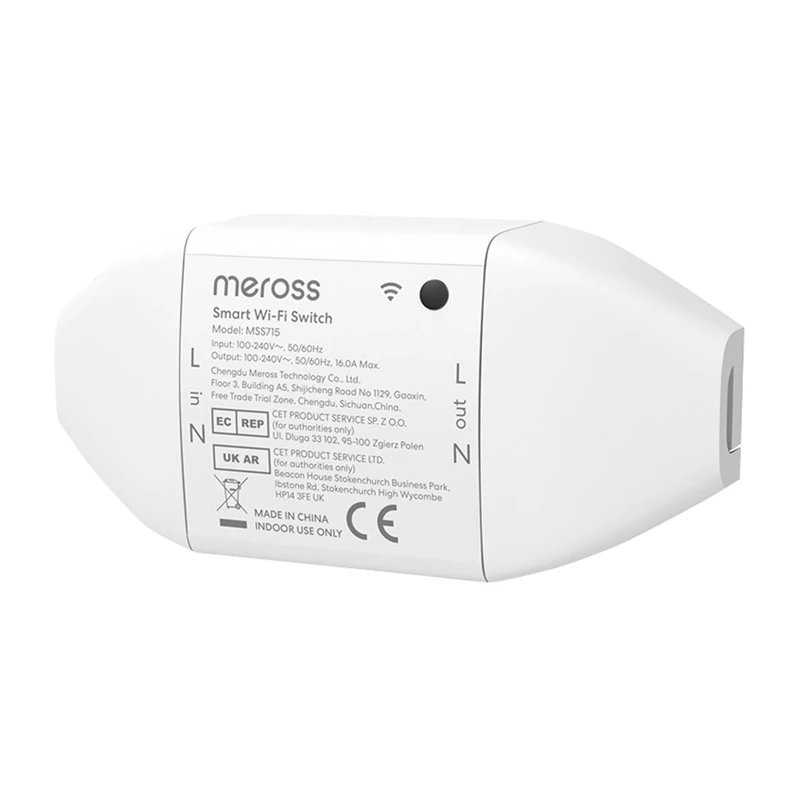 Nutikas WiFi-lüliti Meross MSS715MA-UN Matter-ühilduv – ühekanaliline seinasisene relee koduautomaatikale