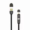 USB A-pistik – mikro-USB + 8-kontaktiline iPh isane kaabel SBOX 1 m Must