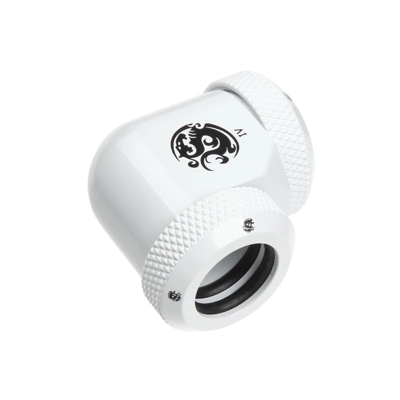 Adapter 90° BitsPower Multi-Link 2x 12mm AD liitmiku jaoks — valge (BP-DWE90DML)