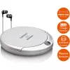 Lenco CD-201SI Kaasaskantav CD-mängija audioraamatu ja laadimisfunktsiooniga, hõbedane