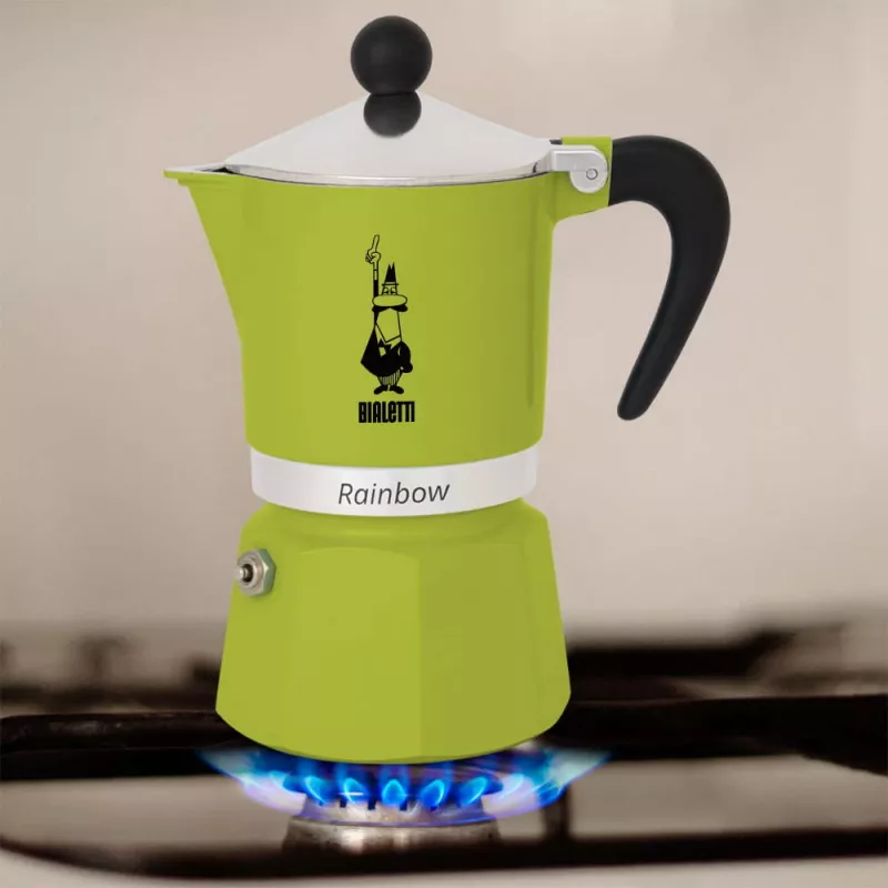 Bialetti Rainbow Moka pot Must, Roheline