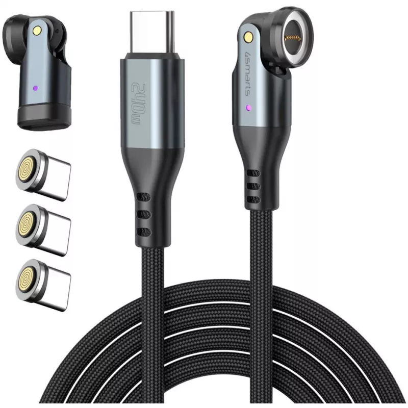 USB-C kaabel 4smarts GravityCord 240W 1,8 m – USB-C–USB-C kõrge võimsusega laadimine ja andmeedastus