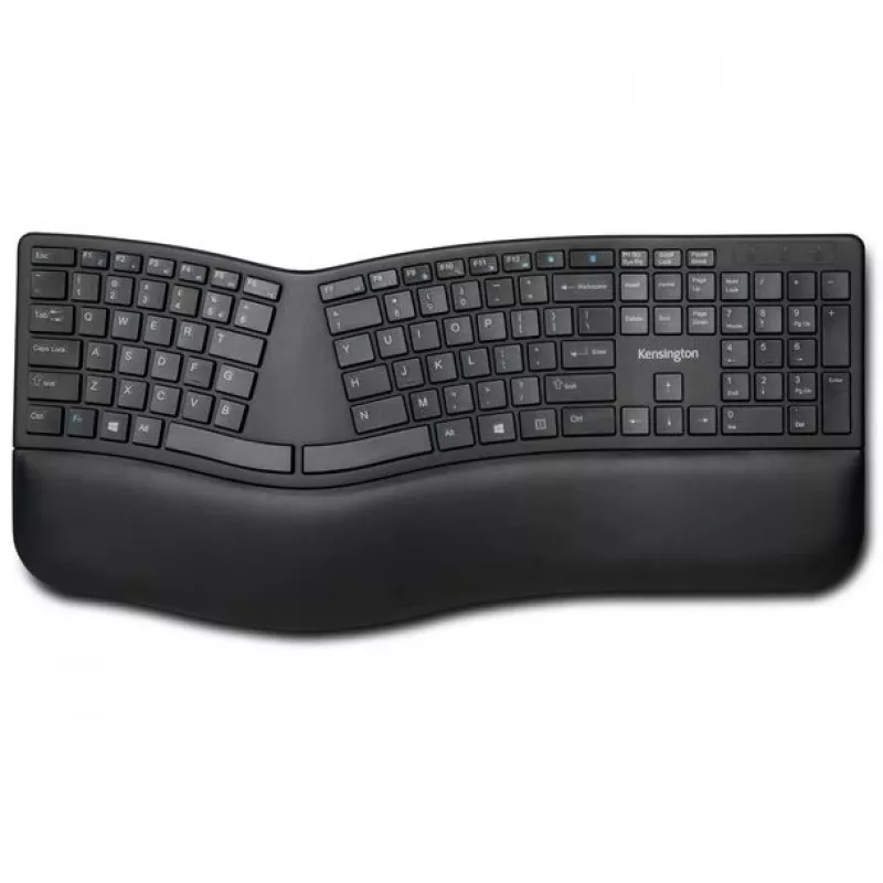 Kensington ProFit Ergo juhtmevaba klaviatuur FR, täissuuruses (100%), juhtmega ja juhtmevaba, RF-juhtmevaba + USB, AZERTY, must