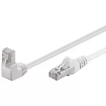 Wentronic Goobay CAT 5e paranduskaabel 1x 90° nurga all, F/UTP, valge, 3 m - CCA vase segu, 1x RJ45 pistik 90° (8P8C) (94180)