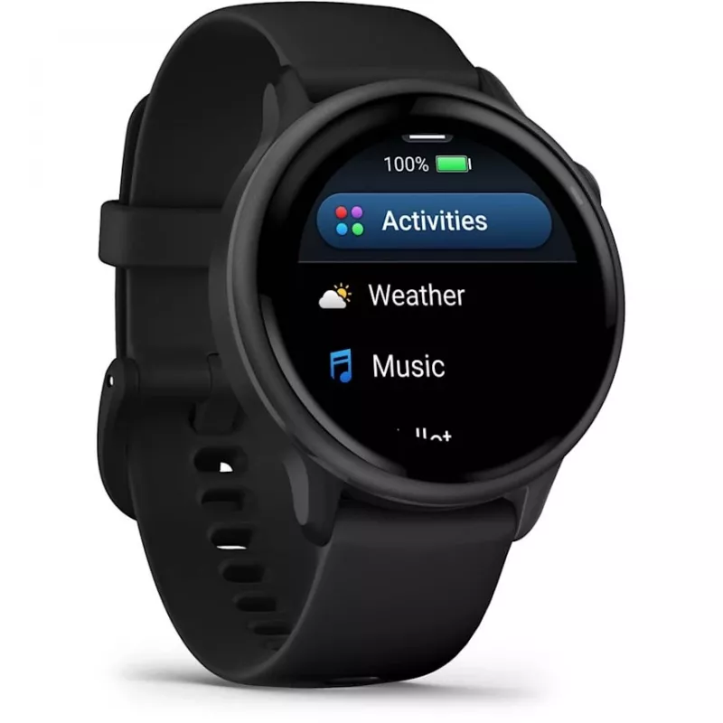 Garmin vívoactive 6 3.05 cm (1.2) AMOLED 42 mm Digitaalne 390 x 390 pikslit Puuteekraan Must Wi-Fi GPS (satelliit)