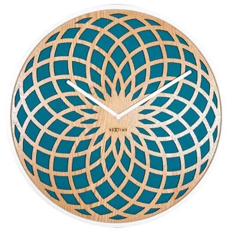 NeXtime klok 3149tq Sun Large, Ø50 cm, Seinale, Türkiis