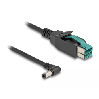 DeLOCK PoweredUSB-kaabel isane 12 V to DC 5,5 x 2,5 mm isane nurgaga 1 m